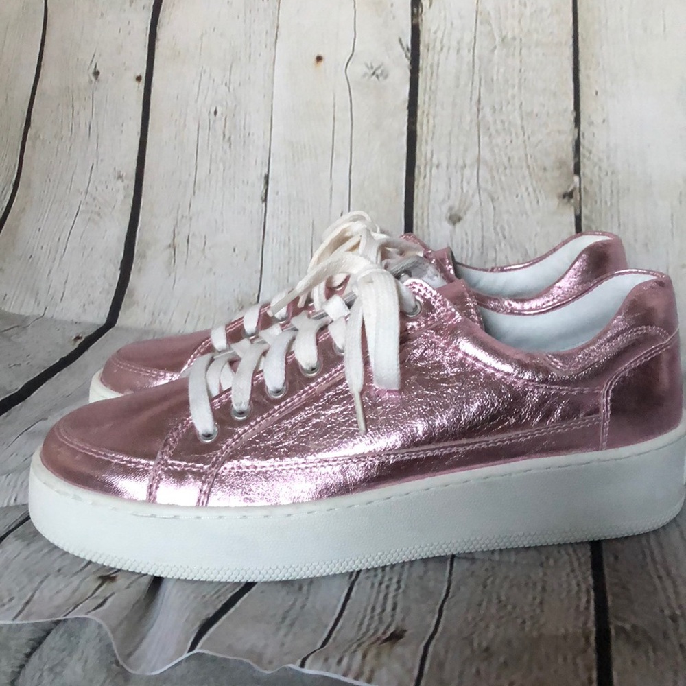 FREE PEOPLE shiny pink sneakers